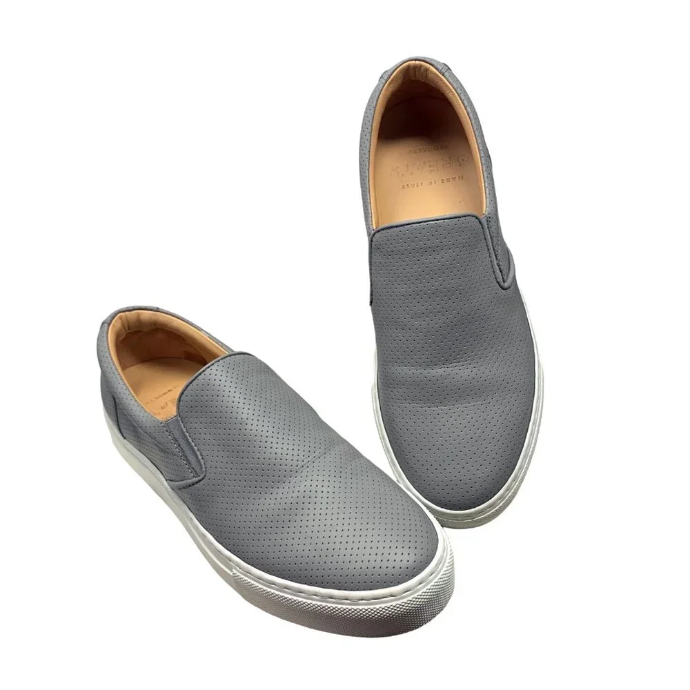 Greats Brooklyn Wooster Perforated‎ Italian Leather Slip On Sneakers